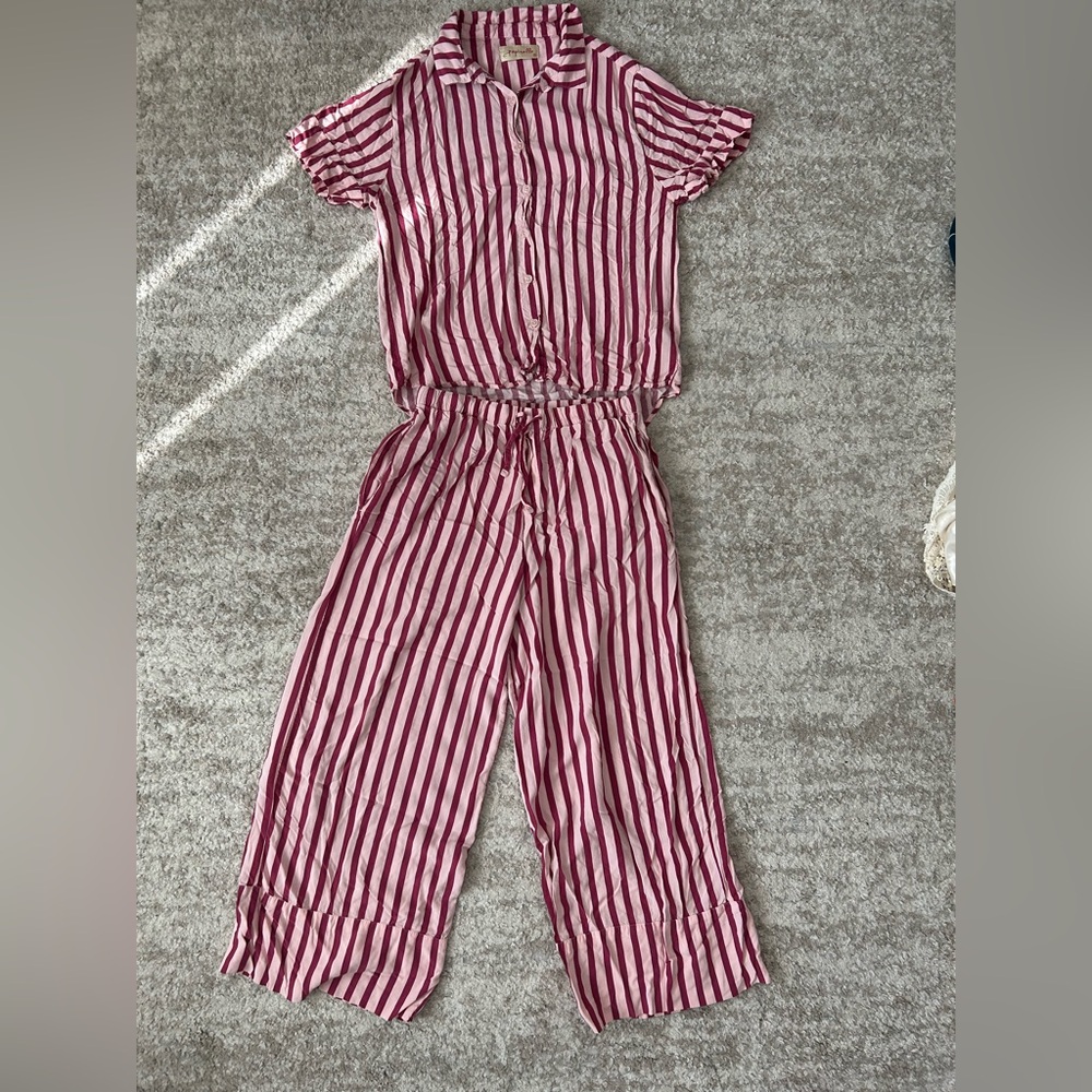 Papinelle Mulberry Anniversary Pink Stripe Pajama Set Size S